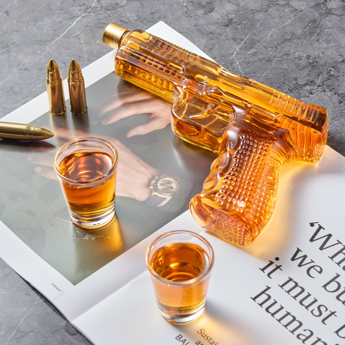 Gun Whiskey Decanter Set