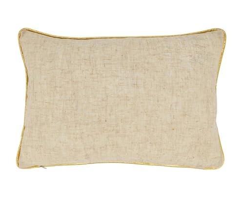 Fennco Styles Trio Holiday Trees Filled Throw Pillow 12" W x 18" L - Gold Festive Linen Blend Accent Pillow for Winter Holiday, Christmas, Couch, Living Room, Bedroom Décor and Special Occasion