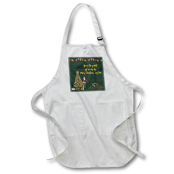 Apron - You are the greatest gift in my life, image of a girl, spruce tree Alexis Design - Holidays Christmas
