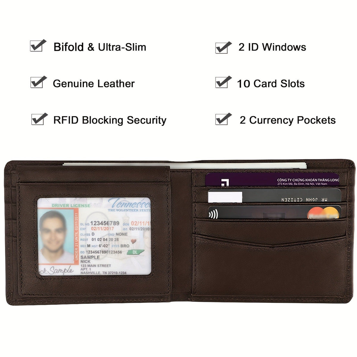 Men's Swiping Business Texture Multiple Slots Short Men's Wallets