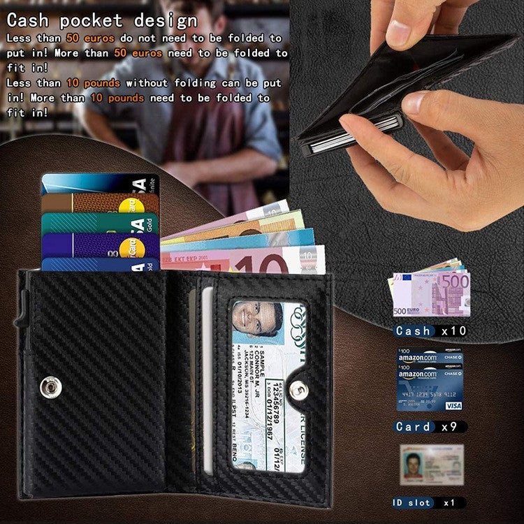 Men's Leather Aluminum Alloy Box Clamp Double Men's Wallets