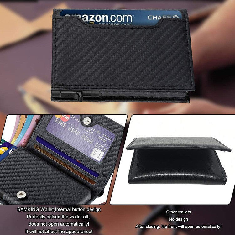 Men's Leather Aluminum Alloy Box Clamp Double Men's Wallets