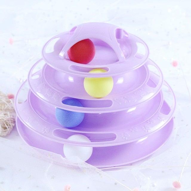 Pet Cat Toy Training Amusement Plate Kitten Tower Tracks Disc Cat Intelligence Amusement Triple Disc tumbler Fish Animal Toy For Small Dogs Wiggle Fish Catnip Toys Motion Kitten Toy Plush Interactive Cat Toys for Cat Exercise
