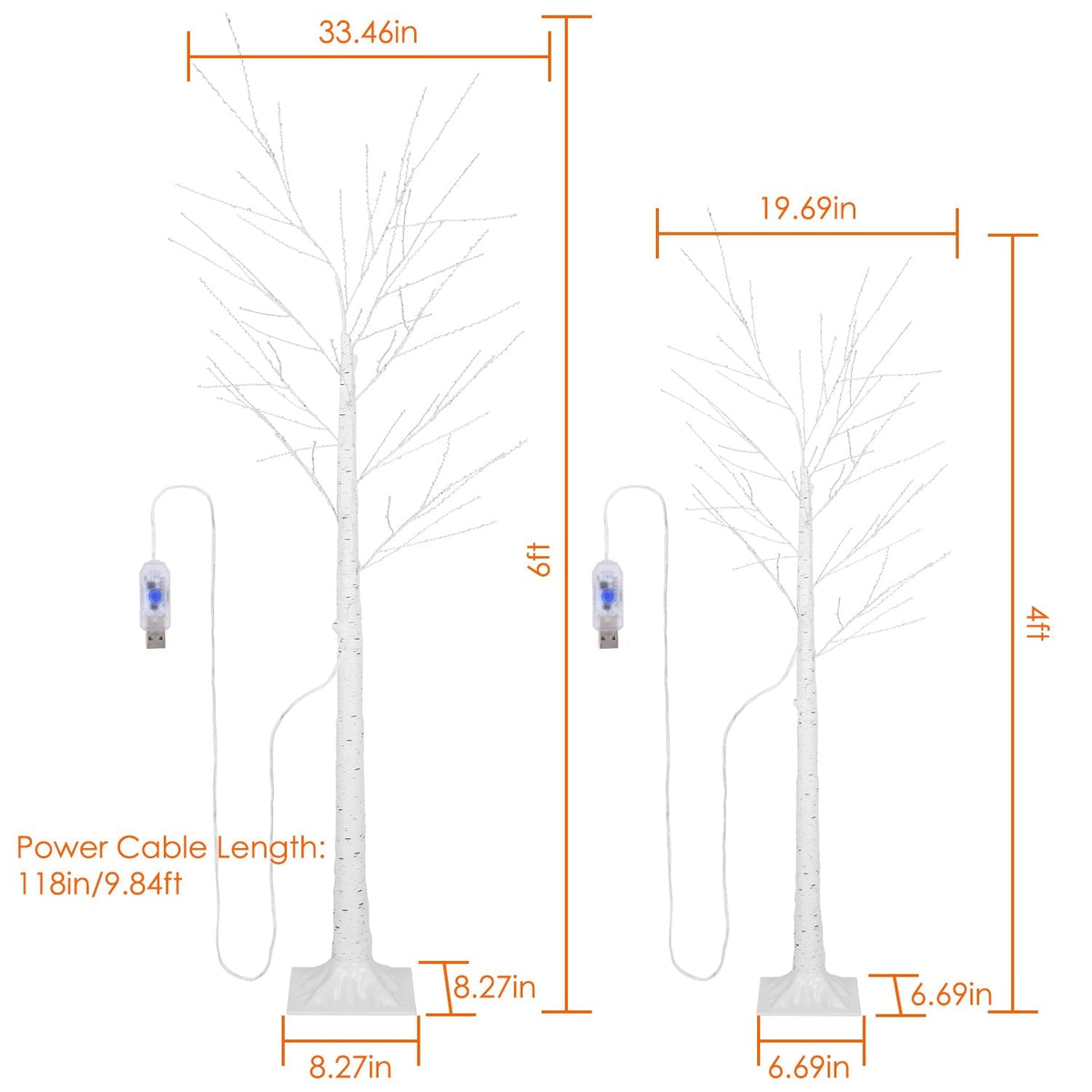 Lighted Birch Tree Artificial White Birch Twig Tree with 8 Warm White Lighting Modes for Wedding Party Christmas Holiday Festival Home Decoration