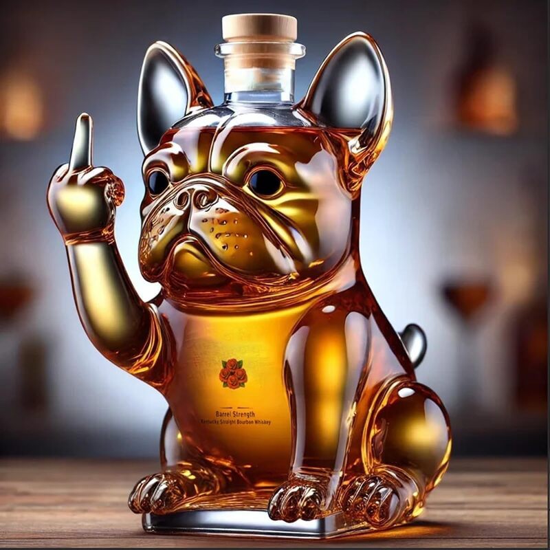 10Oz Funny Middle Finger Duck/Turtle/Dog Whisky Glass Decanter – Bar/Office/Home Decor.